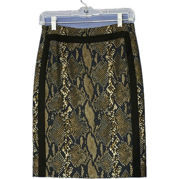 Diane Von Furstenberg DVF Marta Framed Python Snakeskin Print Skirt size 2 - Picture 1 of 5